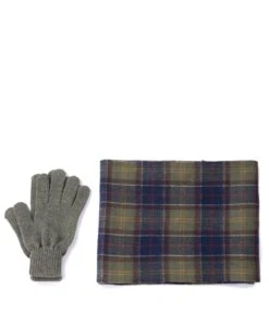 Barbour M's Tartan Scarf And Glove Gift Set