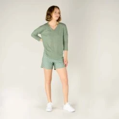 Sherpa Adventure Gear Women's Asha V-Neck 3/4 Sleeve Top -Arctery Clothing Shop sherpa adventure gear womens asha v neck 3 4 sleev 4