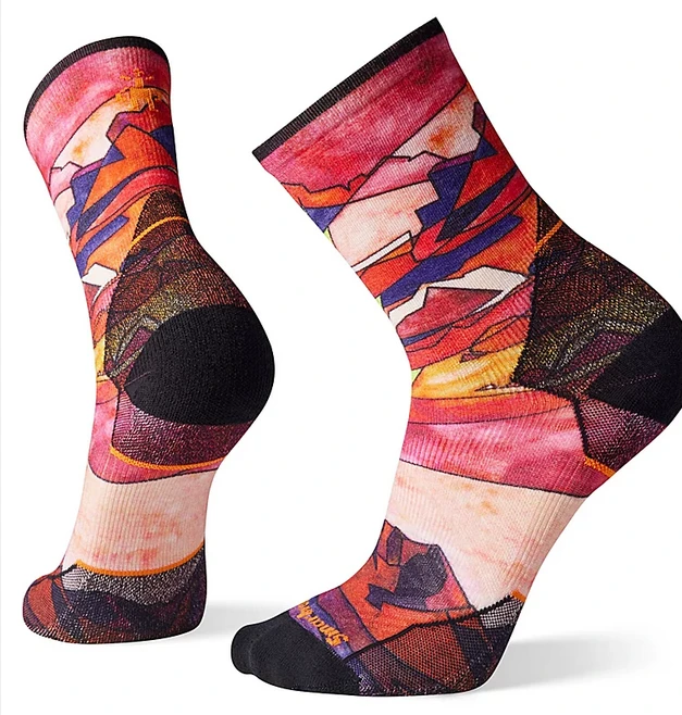 Smartwool Men's Athlete Edition Run Print Crew Socks 3 Smartwool Men's Athlete Edition Run Print Crew Socks