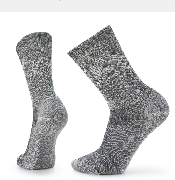 Smartwool Men's Hike Classic Edition Light Cushion Mountain Pattern Crew Socks 3 Smartwool Men's Hike Classic Edition Light Cushion Mountain Pattern Crew Socks
