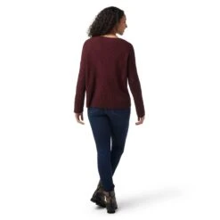 Smartwool Women's Shadow Pine Cable V-Neck Sweater -Arctery Clothing Shop smartwool womens shadow pine cable v neck sweater 3